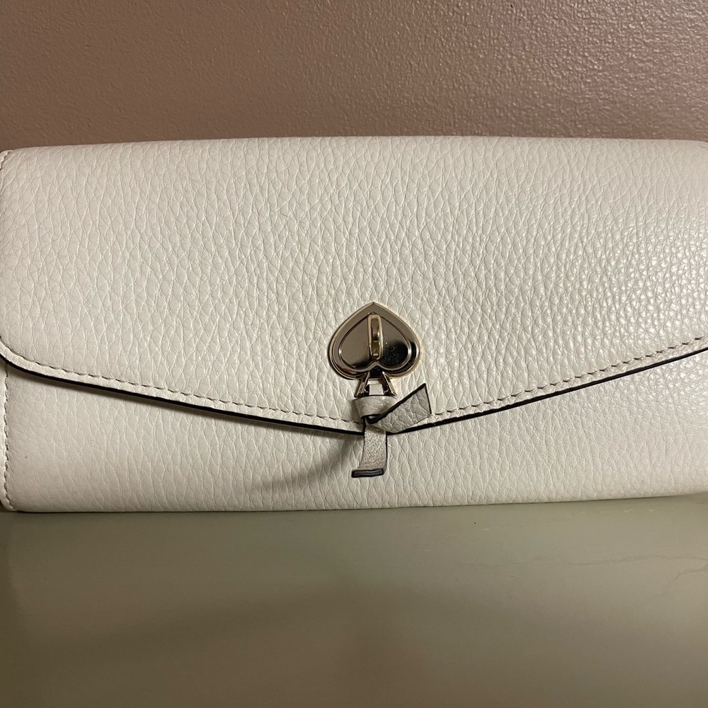 Kate Spade Cream Leather Tri-Fold Wallet